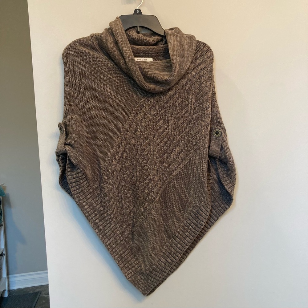 Brown Cowl Neck Women's Sweater